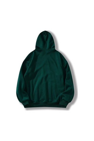 Tarzsokak Letter Graphic Lined Kangaroo Pocket Hoodie Yeşil