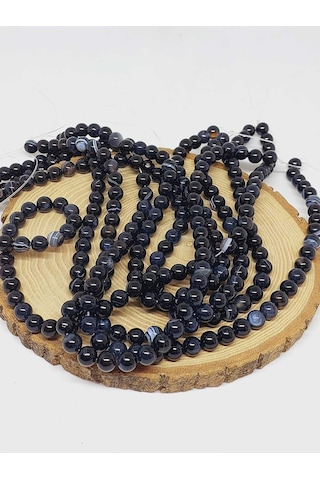 Akik Taşı Dizi 8mm 51330 Siyah