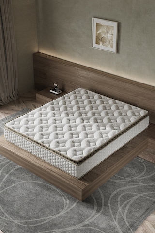 Aksviva Cortado Çift Kişilik Pedli Paket Yaylı Yatak 30 Cm BEYAZ