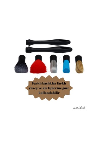 Unikat Çeşitli Detay Fırça Seti 2 Sap 5 Farklı Başlıklı 1 Adet