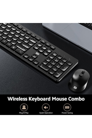 Moveevo Beyaz Kablosuz Klavye Fare Seti - Ultra İnce, Sessiz, Ergonomik Tasarım - Ofis, Sinema, Müzik İçin - 20m Mesafe, 1600 Dpı Diğer