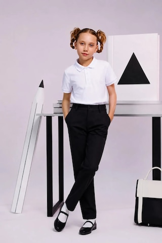 Minigimin Cicileri Polo Yaka Kısa Kol Unisex Çocuk Okul Tşörtü - Beyaz