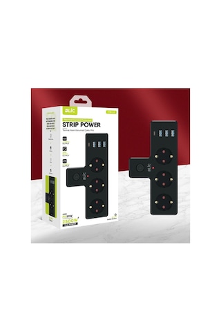 Ftr-12 - 3xusb-a 3xsoket 1xusb-c 2500 Pd20w Akım Korumalı Priz