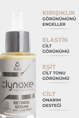 Clynoxe Retinol Serum, Gece Serumu, Vitamin A Serum, 30 Ml