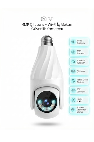 Shufa D306 Akıllı Ev Wi-fi Güvenlik Kamerası 360 Dönebilir - Gece Görüşü