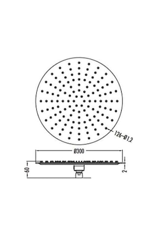 Creavit Sh3000 Paslanmaz Tepe Duş Başlığı Yuvarlak 300 Mm Krom