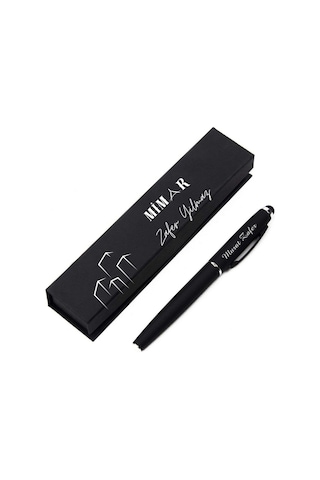 Kişiye Özel Mimar İsimli Siyah Metal Tükenmez Kalem Ve Şık Hediye Kutusu Siyah