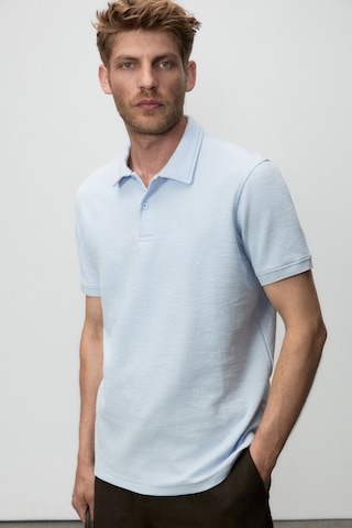 Grımelange Mınnutu Erkek Organik Pamuklu Polo Yakalı Regular Fit Mavi T-shirt