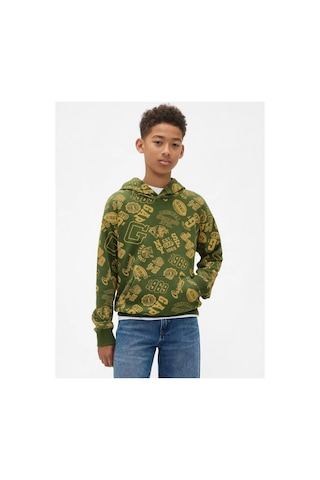 Erkek Çocuk Relaxed Gap Baskılı Sweatshirt YESIL