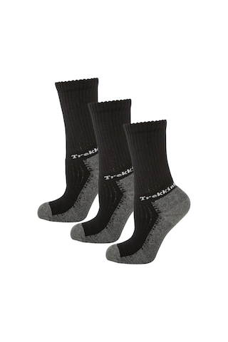 Thermoform Trekking Extra Dolgulu, Darbe Emici Kışlık Unisex Çocuk Çorap 3'lü Paket Siyah Renkli