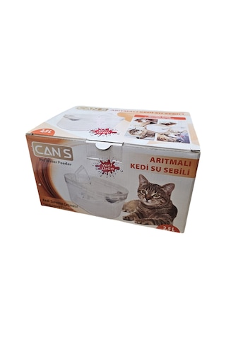 Cans Arıtmalı Kedi Su Sebili 2.5 Lt - Sessiz Motorlu, Karbon Filtreli Ve Hijyenik Su Kaynağı