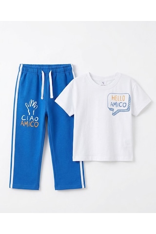 Baby Lory Kids Store Unısex Baskılı Çocuk Takım Krem