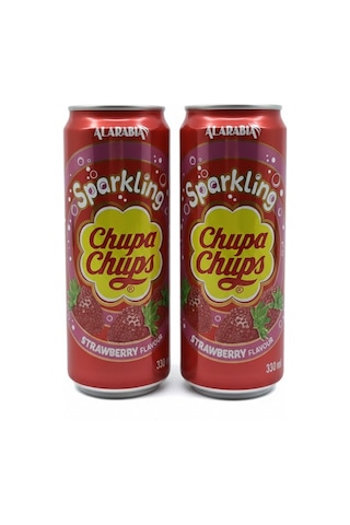Chupa Chups Sparkling Strawberry Flavour - Çilek Aromalı Gazlı İçecek 330 Ml 2 Adet