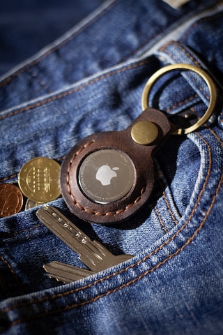 Airtag Uyumlu Deri Koruyucu Kılıf Anahtarlık / Hakiki Deri