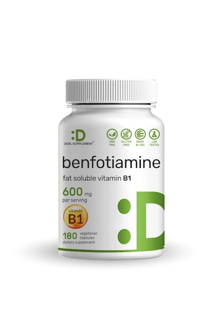 Deal Supplement Benfotiamine Fat Soluble Vitamin B1 600 MG 180 Kapsül