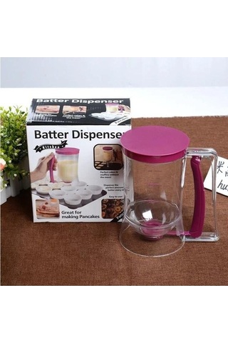 Pazly Hamur Dağıtıcı, Krema Ayırıcı & Kek Ölçme Kabı Seti, 7 Aksesuar, Pratik Pişirme Aracı Pembe