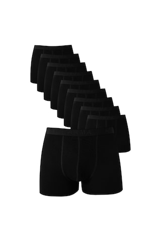 Arma Yıldız Erkek Siyah Boxer 10'lu Paket Pamuklu Likralı Yumuşak Ve Esnek Kumaş Siyah