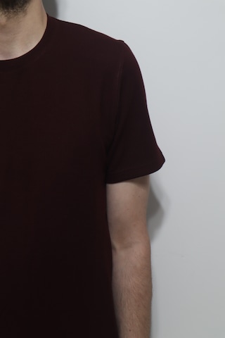 Santa Dmctekstil Erkek Tshirt-1111-1435 Düz Spor Kesim Rahat Kalıp Bisiklet Yaka T-shirt Bordo