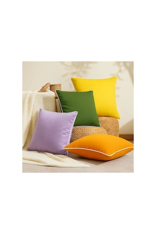 Sarı Kırlent Kılıfı 45x45 Dekoratif Modern Kırlent