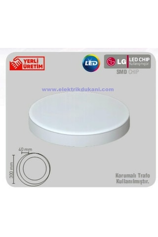 Luster 18w S.ü. Dolunay Led Armatür Beyaz Kasa 6500k