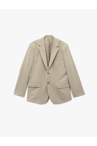 Koton Pike Kumaş Uzun Kollu Kapaklı Cep Detaylı Düğmeli Slim Fit Mono Yaka Blazer Ceket Taş 6wam50007hk