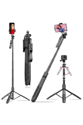 L16 Selfie Çubuğu Uzaktan Kumandalı 153 Cm Tripod Özçekim 360 Derece Alüminyum Masa Üstü Tripod