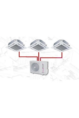 Fujiplus FPMD-42 42000 BTU 1 Dış + 3 İç Ünite 18000 + 18000 + 18000 BTU Kaset Tipi Multi Klima Fujiplus FPMD-42 42000 BTU 1 Dış + 3 İç Ünite 18000 + 18000 + 18000 BTU Kaset Tipi Multi Klima