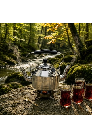 Yek Outdoor N 18 Çift İbrikli Alüminyum Çaydanlık 2 Litre Gri