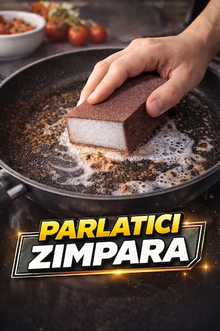 Parlatıcı Zımpara Sünger Tencere Ve Tavalar İçin Güçlü Yağ & Yanık Leke Temizleyici Sünger