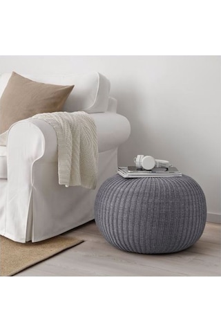 Puf 56 Cm Gri Renk Meridyendukkan Ev Dekorasyon Poliüretan Sünger Puf