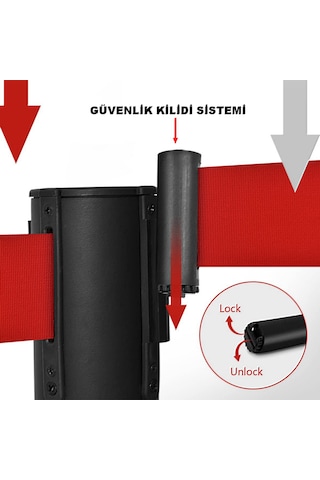 Şerit Bariyer 2 Adet Şeritli Bant Bariyer Yönlendirme Bariyeri