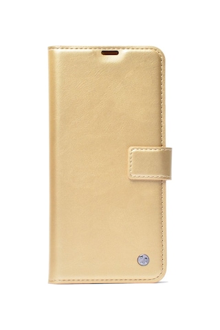 Xiaomi Redmi Note 12 4g Kılıf Zore Kar Deluxe Kapaklı Kılıf Gold
