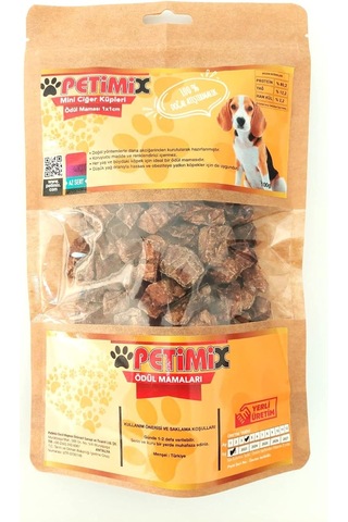 Mini Ciğer Küpleri 100g Köpek Ödül Maması
