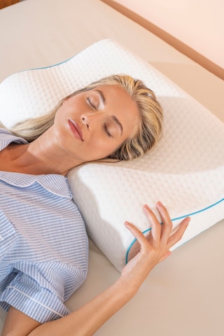 Visco Çift Boyun Destekli Ortopedik Visko Yastık - 60x40x12/10cm Beyaz