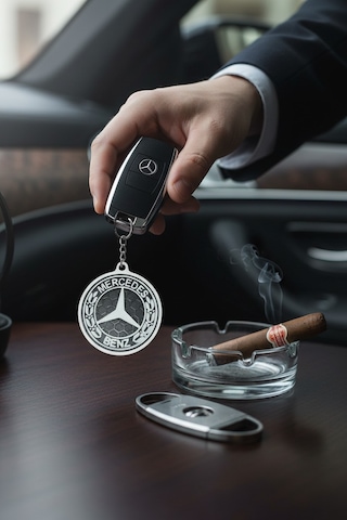 Mercedes Logo Anahtarlık 3d Baskı Mercedes Benz Uyumlu Şık Araç Anahtarlığı