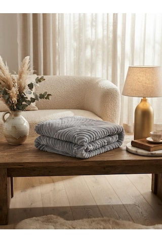 Merinos Elegans Embos Çift Kişilik Battaniye 220 X 240 Gri