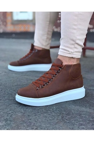 Wagoon Wg032 Taba Bağcıklı Sneakers Yarım Bilek Bot Çok Renkli