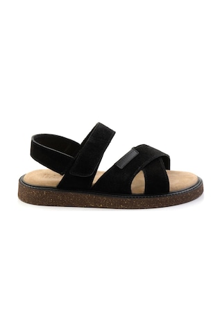 Bambi Siyah Leather Erkek Sandalet E05801030602 Siyah