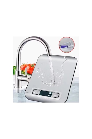 Wondernest Terazisi Paslanmaz Mutfak Lcd Ekranlı Dijital Çelik 5kg/1g Gümüş