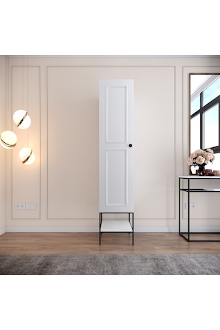 Pasific Home Martin 1 Kapaklı Gardırop Elbise Dolabı Parlak Beyaz