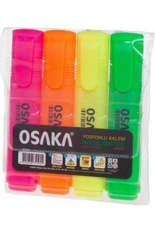 Pastel Ve Neon Fosforlu Kalem Set 4+4i Turuncu