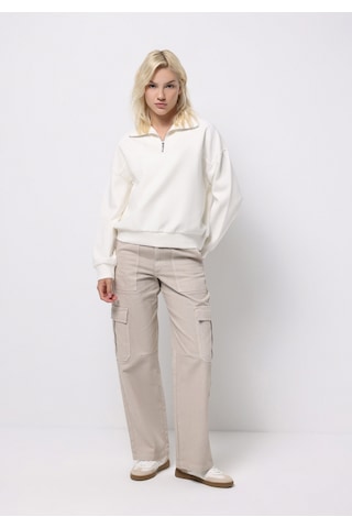 Colin's Colins Regular Fit Fermuarlı Düz Kadın Beyaz Sweatshirt Cl1076443 Q1.v2 Ofw Beyaz