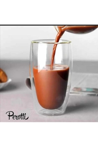 Perotti Double Wall Çift Cidarlı Cam Bardak Kupa 450 Ml 12460
