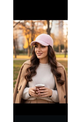 Kadın Kışlık Merinos Kep Şapka Pembe