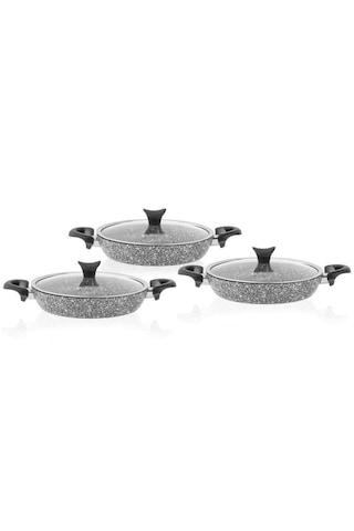Taç Ultra Granit 3 Lü Omlet & Sahan Seti Gri TAÇ-3411