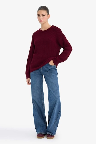 Defacto Regular Fit Bisiklet Yaka Selanik Kumaş Triko Kazak H6905az25wnbr196 Bordo-br196
