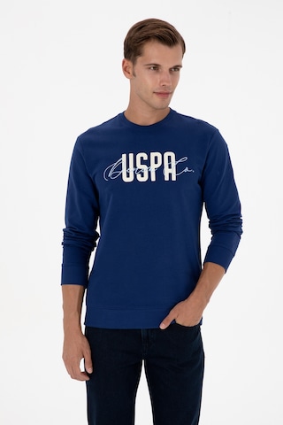 U.S. Polo Assn. Erkek Regular Fit Bisiklet Yaka İndigo İnce Sweatshirt 50315570-VR028