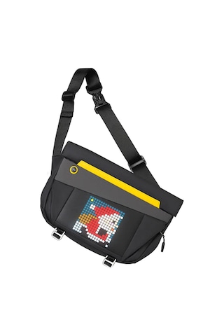 Divoom Pixoo Slingbag-v Siyah Ledli Ekran App Kontrollü Postacı Çantası-su Geçirmez Siyah