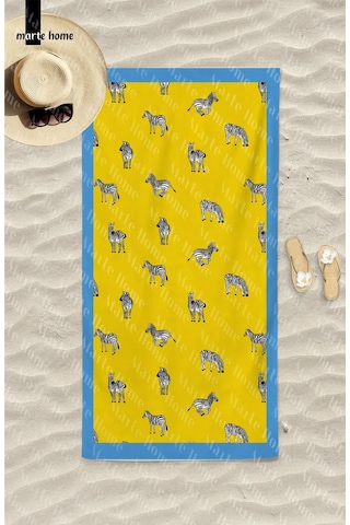Marte Home Zebra Plaj Havlusu Sarı Marte Home Zebra Plaj Havlusu Sarı