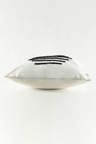 Koza Home Craft Siyah Çizgi Desenli Boncuk Elyaf İç Dolgulu Kırlent 43 X 43 Standart